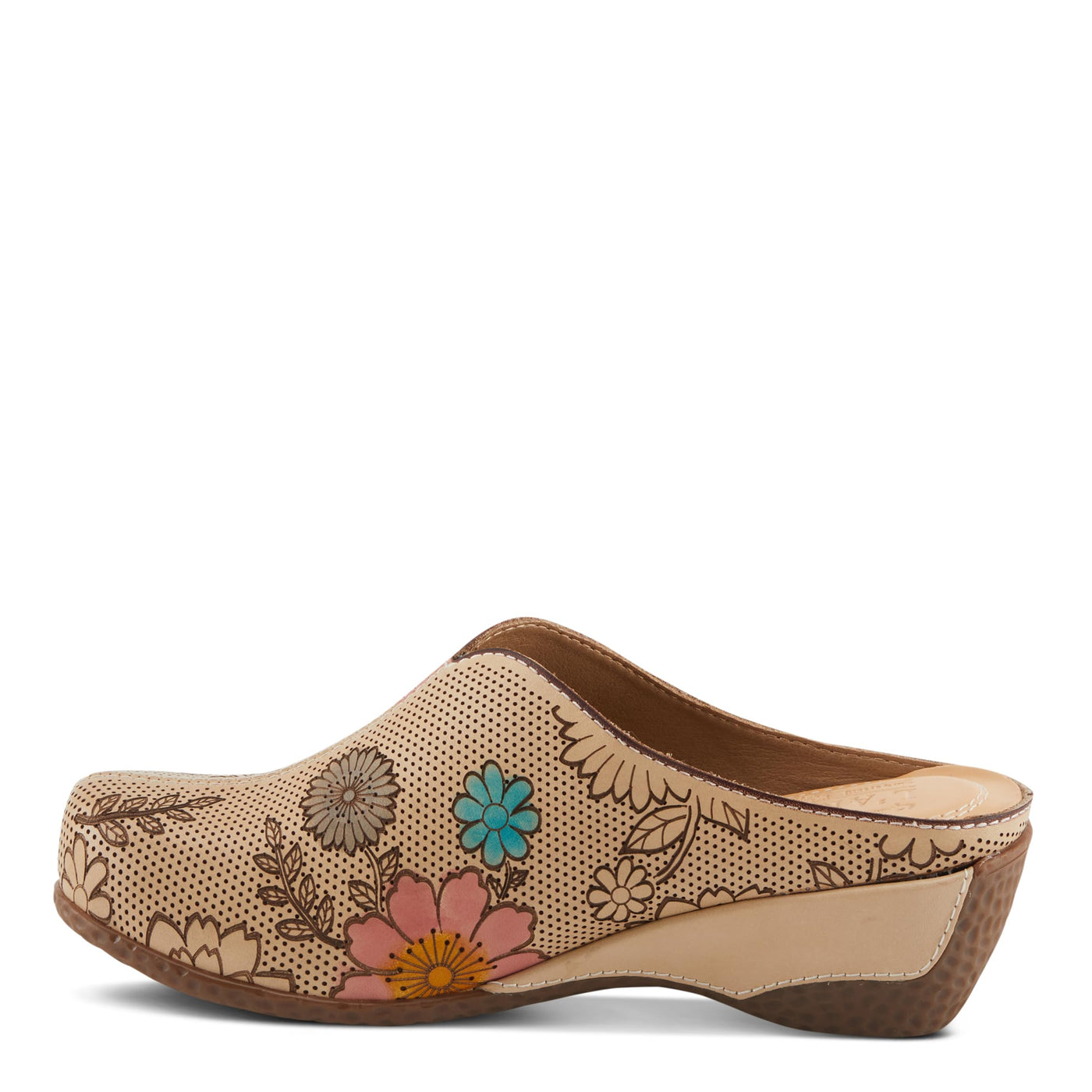 Spring Step L'Artiste Women's CHIENTI Hand-Painted Floral Open Back Sandals