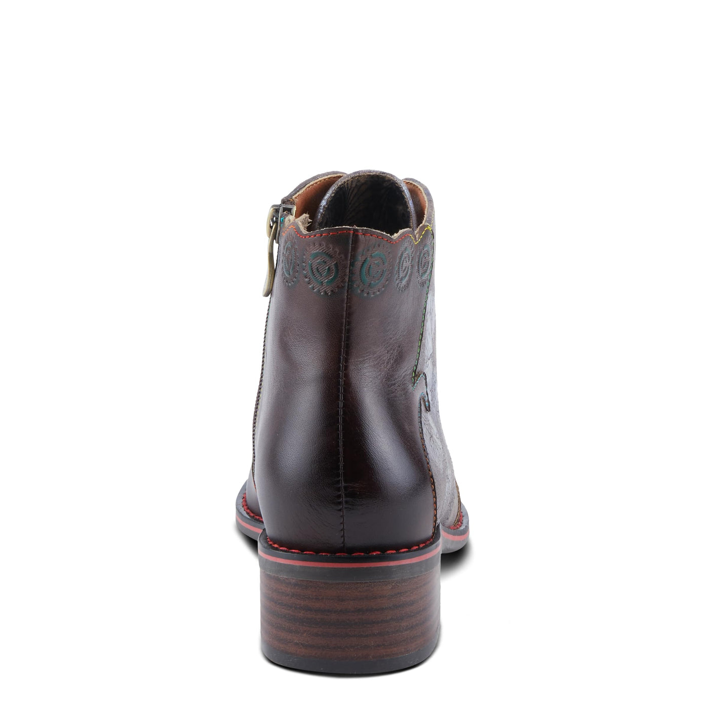 Spring Step L'Artiste Xenia Women's Lace-Up Oxford Bootie - Classic Menswear with Floral Print Shaft