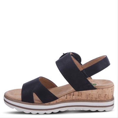 Spring Step Women's Loriya Slingback Wedge Sandal Black EU 41 / US 9.5-10