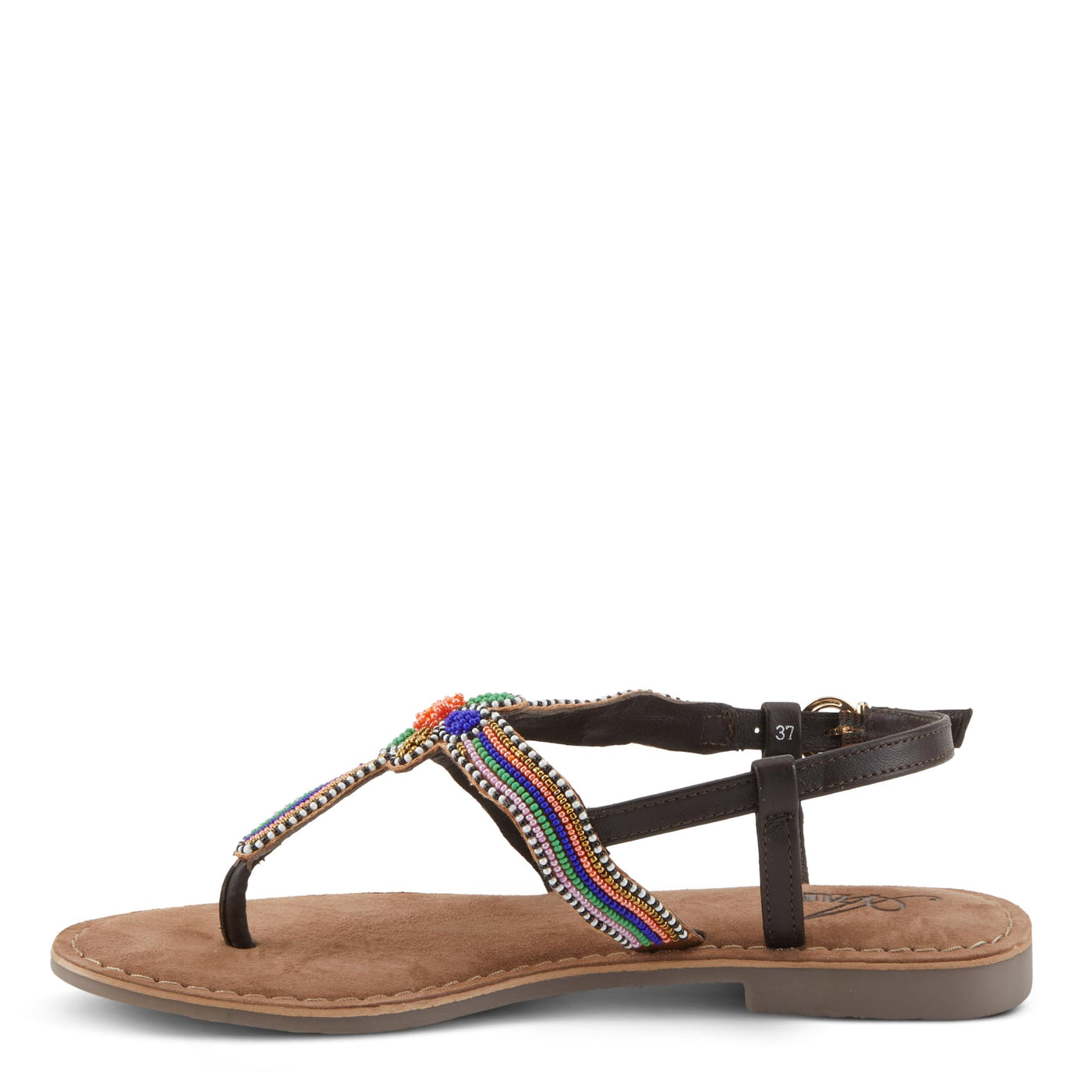 Azura Women's Cartwheel Gladiator Flat Sandal with Jewels and Crystals Rainbow EU 39 / US 8.5