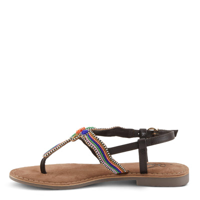 Azura Women's Cartwheel Gladiator Flat Sandal with Jewels and Crystals Rainbow EU 39 / US 8.5