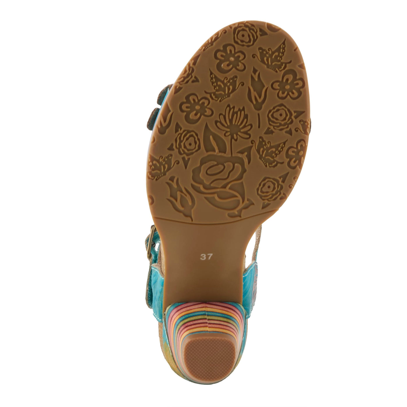 L'Artiste by Spring Step Women's Bluesky Sandal, Turquiose Multi, 9.5-10