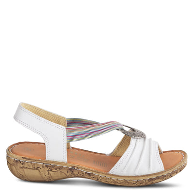 Spring Step Women's KARMEL Flat Sandal, White, 5.5-6