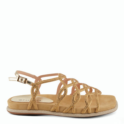 PATRIZIA Women's GLAMGLOSS Flat Sandals Gold EU 40 / US 9