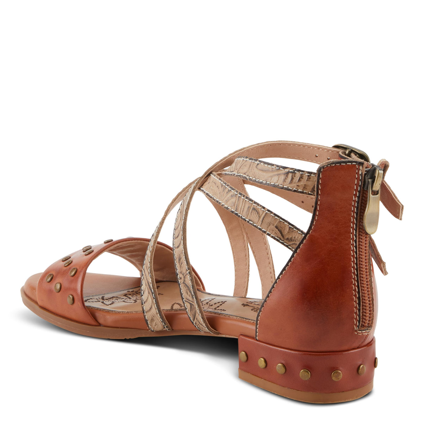 Spring Step L'Artiste Women's Carys High-Energy Stud Detail Sandals - Stylish, Snug Fit for Adventures Camel EU 38 / US 7.5-8