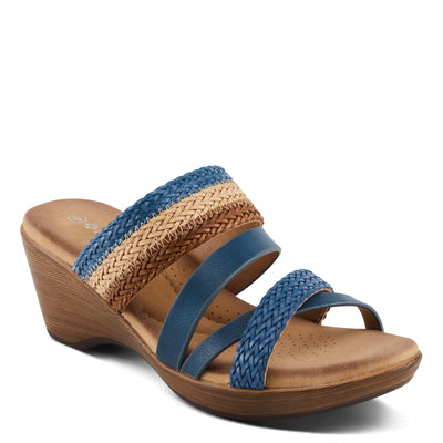 PATRIZIA Women's MAHINA Cross-Strapped Wedge Sandals Blue Multi EU 40 / US 9