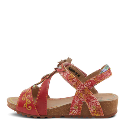 Spring Step L'Artiste Women's BELOVED Hand-Painted Low Cork Wedge Slide Sandals