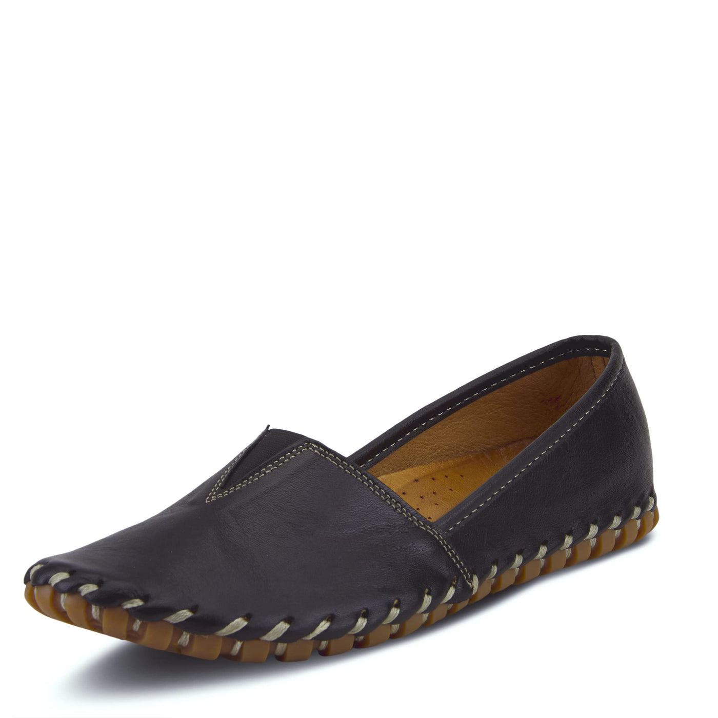 Spring Step Kathaleta Shoes for Women - Ladies Slip-On Shoes with Rubber Outsole - Comfortable Leather Shoes for Womens - Black EU 42 / US 10.5-11