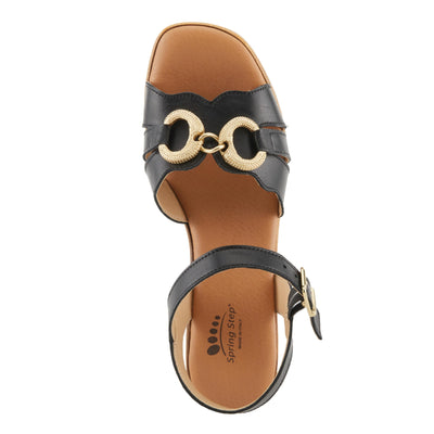 Spring Step Women's Sardinia Sandal, Black, 8.5