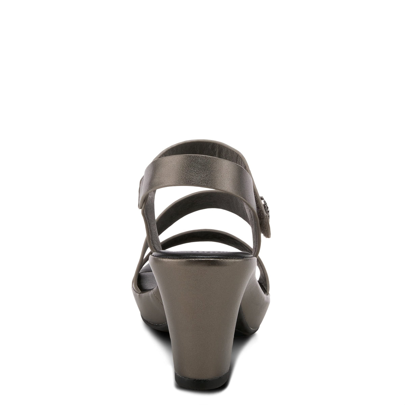 PATRIZIA Spring Step Asymadade Sandals for Women - Low Heel Slip-On Summer Sandals - Ladies Casual Platform Sandal with Hook and Loop - Pewter EU 42 / US 10.5-11