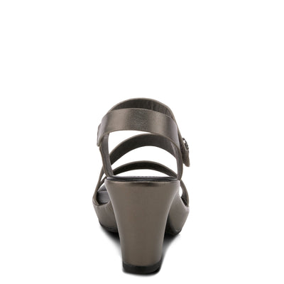PATRIZIA Spring Step Asymadade Sandals for Women - Low Heel Slip-On Summer Sandals - Ladies Casual Platform Sandal with Hook and Loop - Pewter EU 42 / US 10.5-11