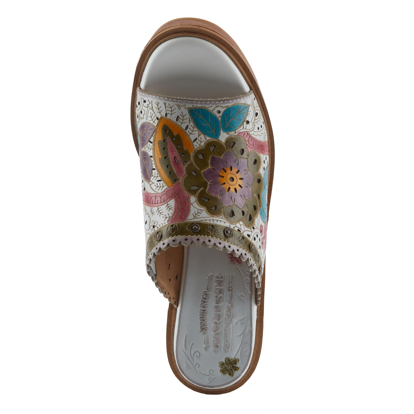 L'Artiste by Spring Step Women's Calle Sandal, White Multi, 6.5-7