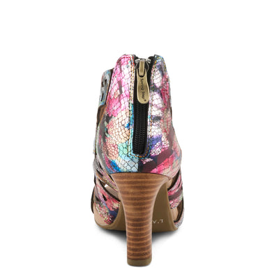 Spring Step L'Artiste Women's AMORA Closed Back Heeled Summer Bootie Fuchsia Multi Met EU 40 / US 9