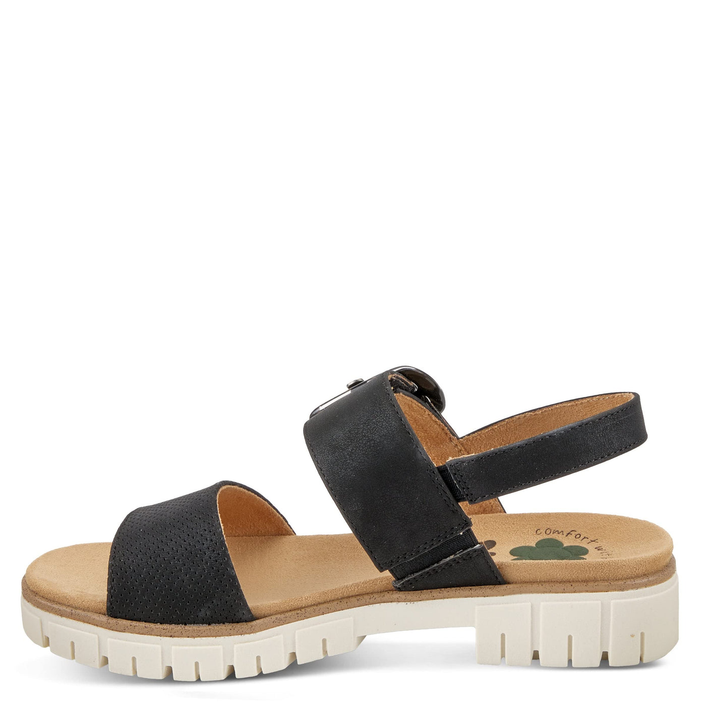Spring Step Women's Bodonia Slingback Wedge Sandal Black EU 39 / US 8.5