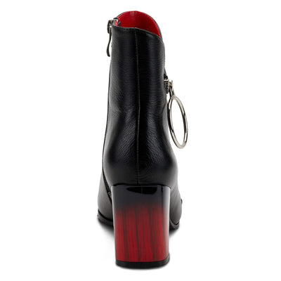 Azura Spring Step Fabulosa V Collar Ankle Boots for Women - Premium Leather Women's Chelsea Boots with Side Zippers - Black EU 40 / US 9