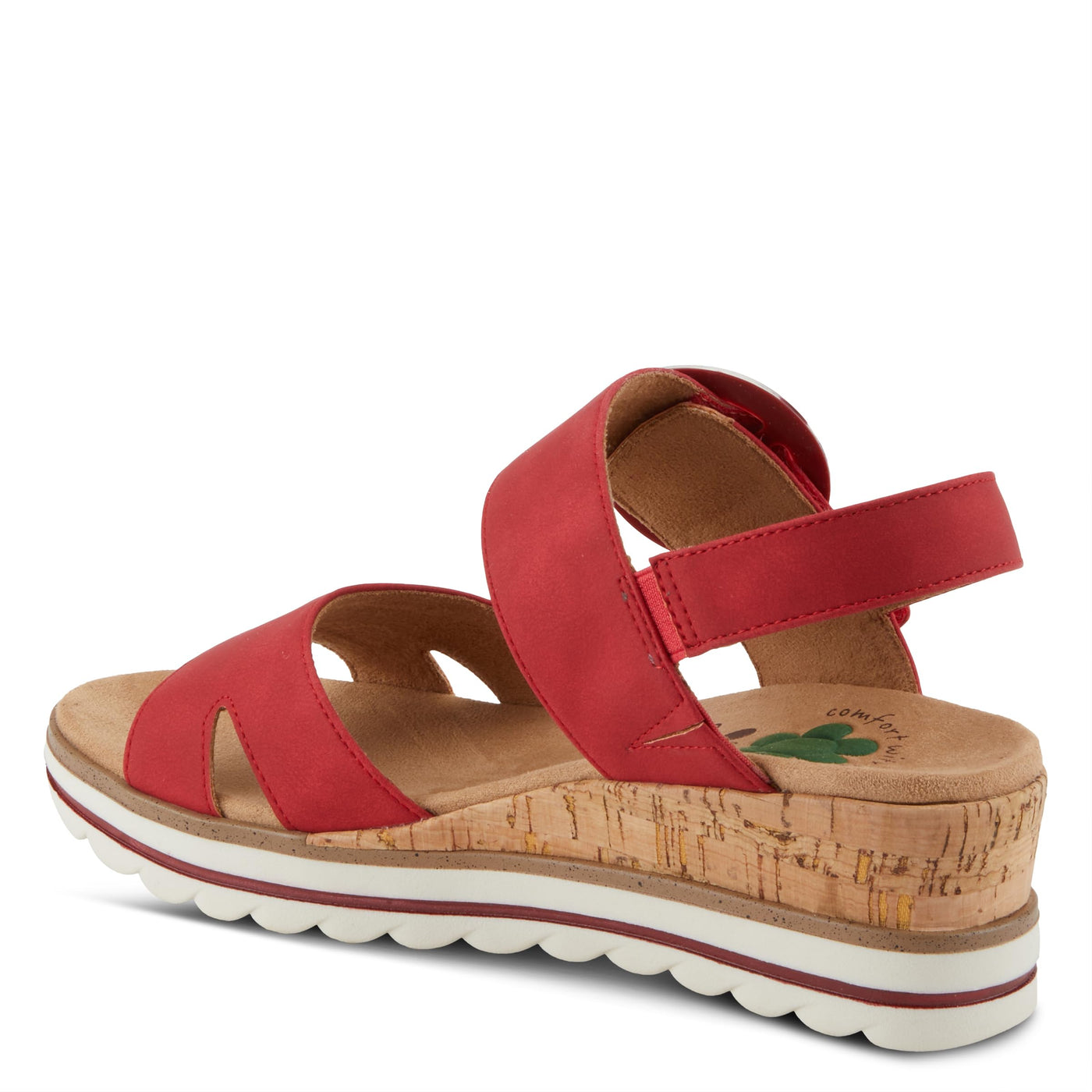 Spring Step Women's Loriya Slingback Wedge Sandal Red EU 37 / US 6.5-7