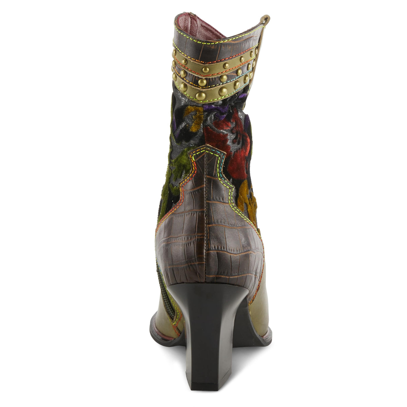 Spring Step L'Artiste Women's Happytime Leather Bootie Olive Multi EU 39 / US 8.5