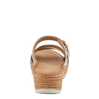 PATRIZIA Women's SHARONDA Asymmetrical Slide Wedge Sandals Silver EU 38 / US 7.5-8