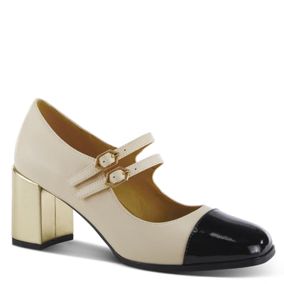 Azura Women's Auraquartz Leather Heeled Mary Jane Shoe Beige Multi EU 41 / US 9.5-10