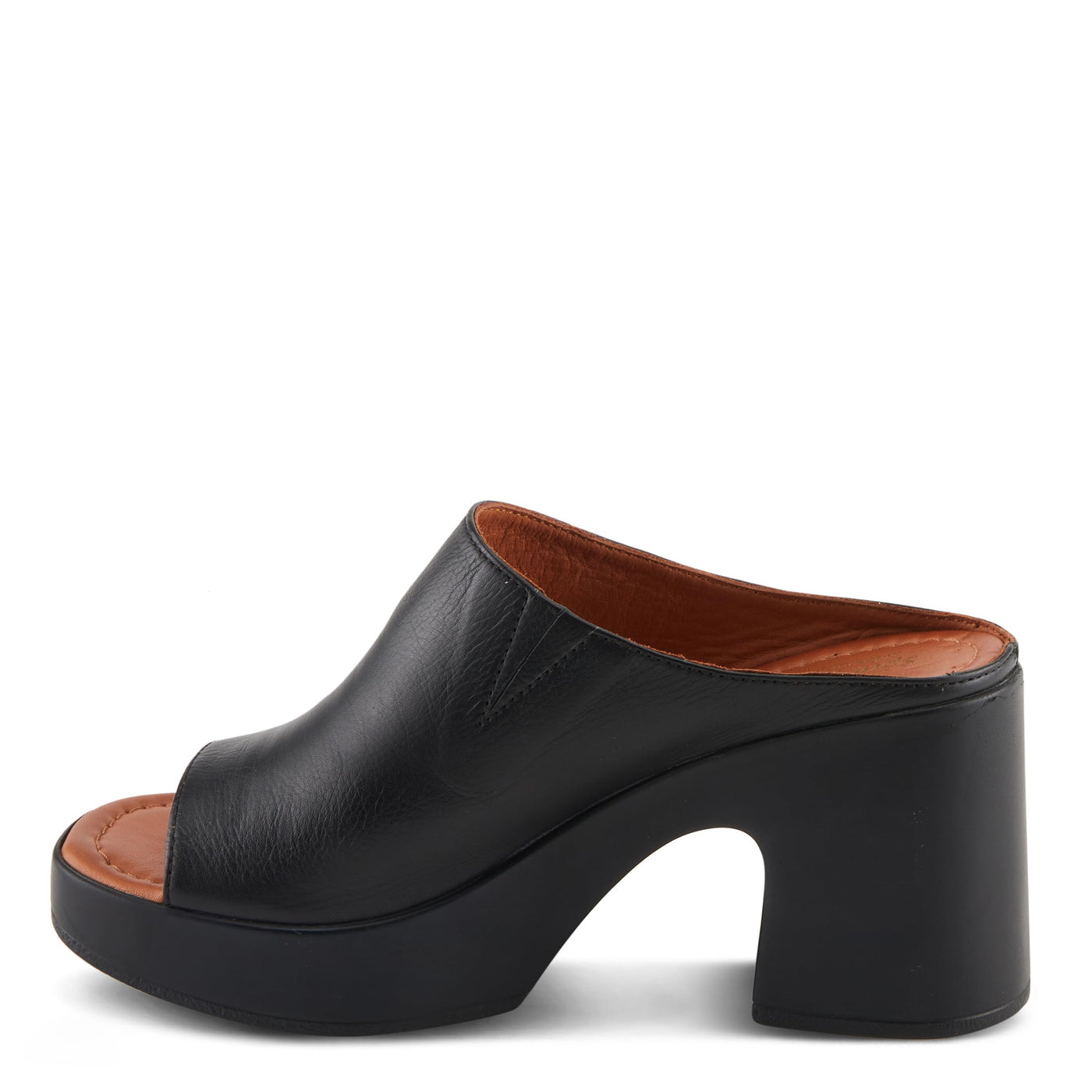 Spring Step NIKAYON Women's Blocked Heeled Mules with Genuine Leather Upper Black EU 40 / US 9