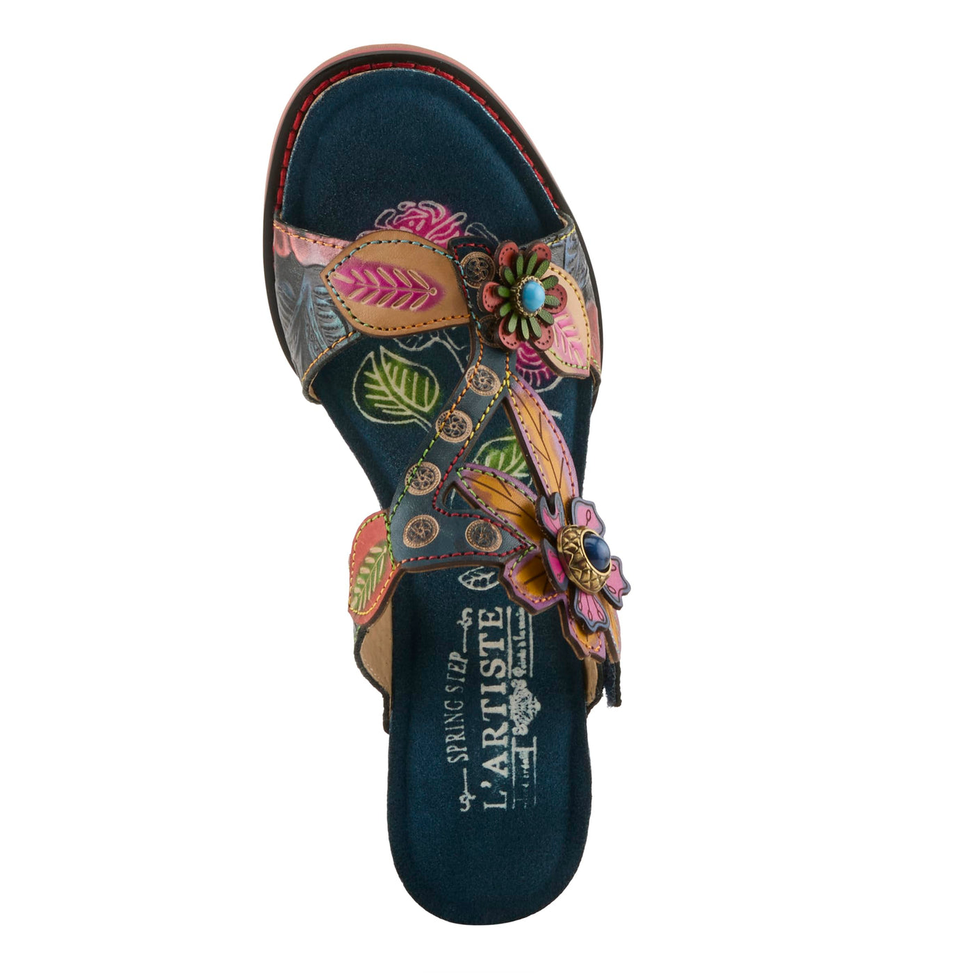 Spring Step L'Artiste Women's Rossie Slide High Heel SandalNavy Multi EU 36 / US 5.5-6