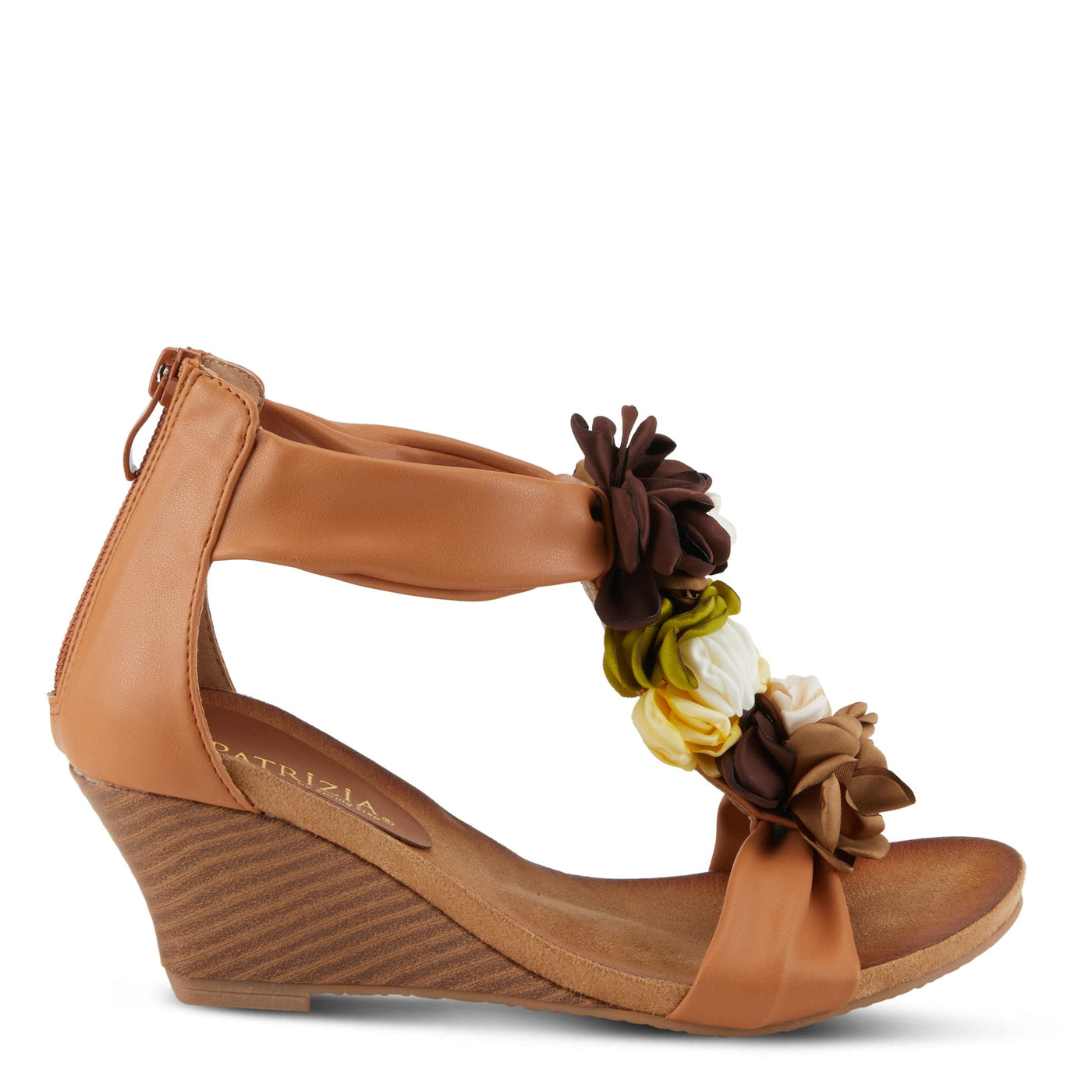 PATRIZIA Women's Begonia T-Strap Wedge Sandal Camel Multi EU 39 / US 8.5