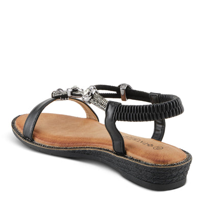 PATRIZIA Women's CHARMER T-Strap Flat Sandals Black EU 36 / US 5.5-6