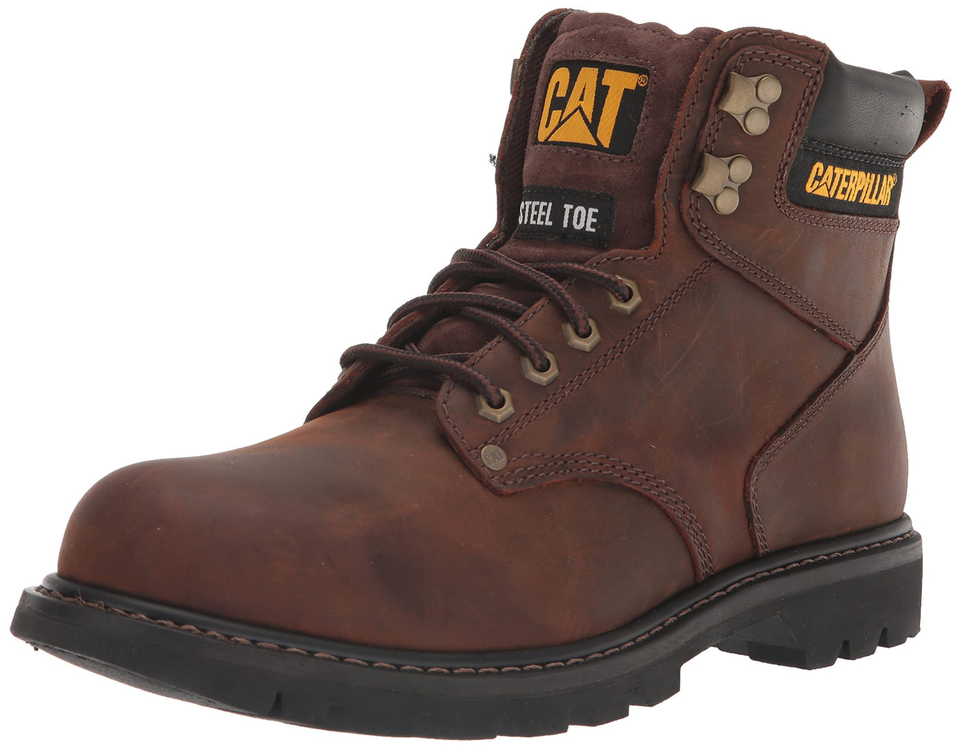 Cat Footwear Men's Second Shift Steel Toe Work Boot, Dark Brown, 9 Wide