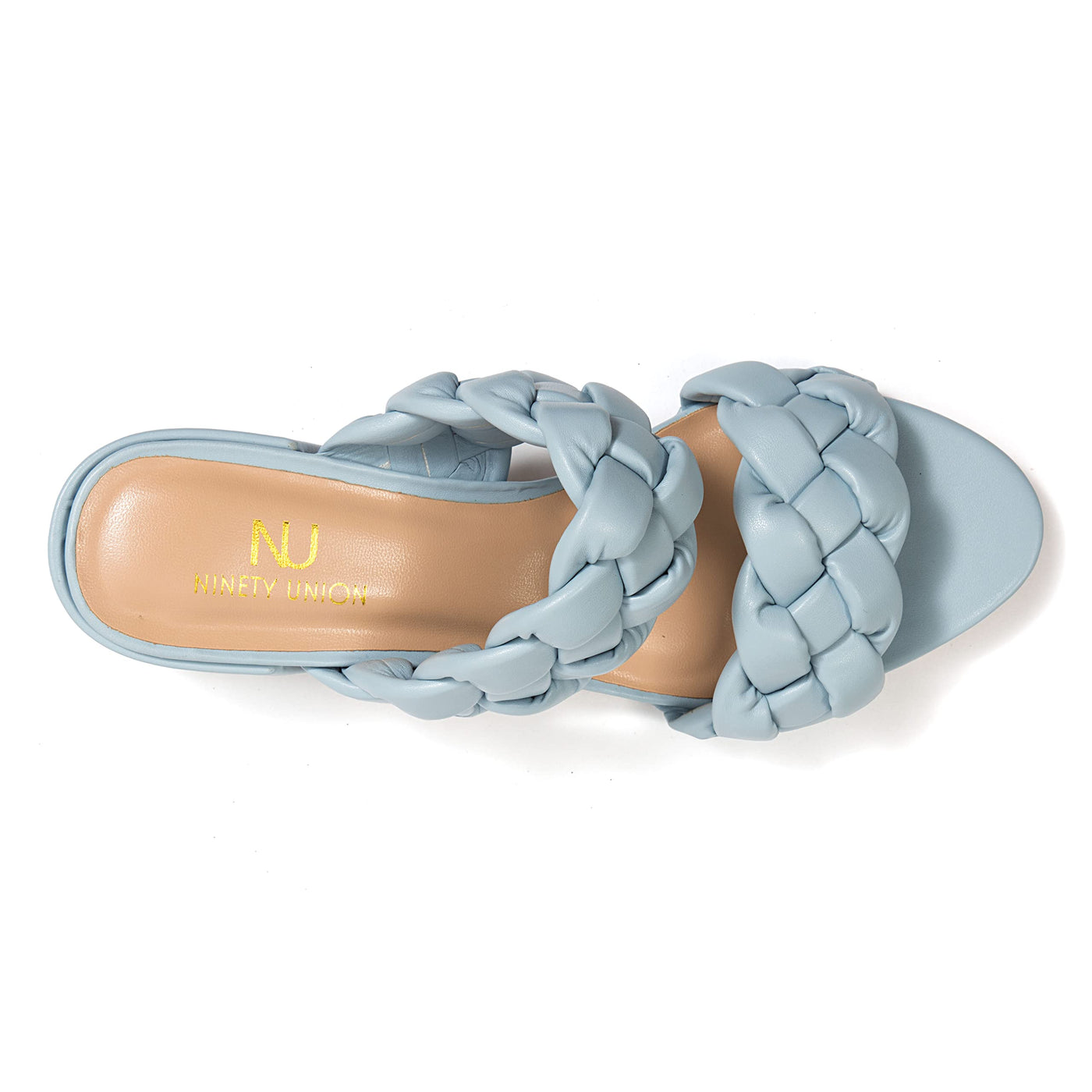 Ninety Union Twist Twisted Tow Band Low Heel Slide Sandal, Blue, 5