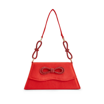 Lady Couture AMY Rhinestone Bow Handbag, Red