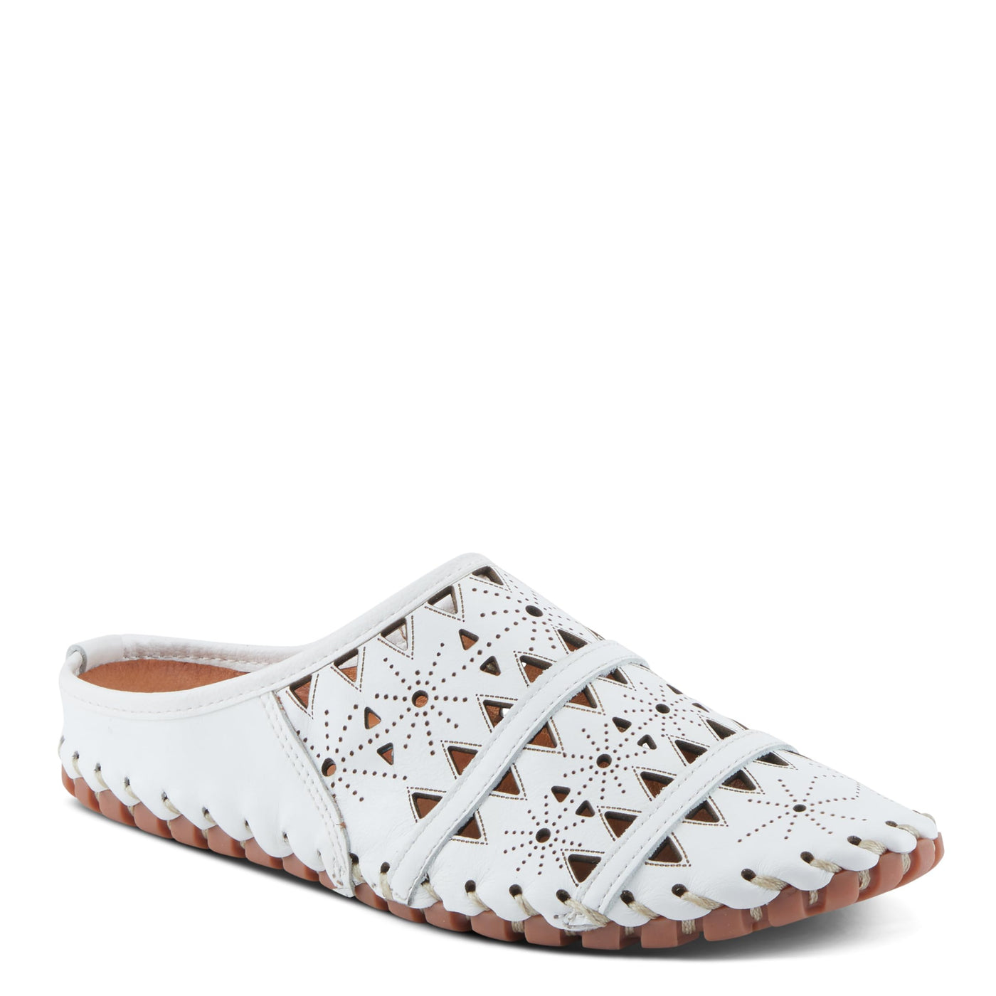 Spring Step Fusalide Slip-On Shoes for Womens - Comfortable Slip-On Shoes with Rubber Outsole - Casual Leather Clogs for Women - White EU 44 / US 12.5-13