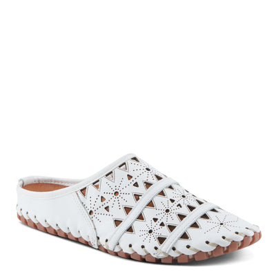 Spring Step Fusalide Slip-On Shoes for Womens - Comfortable Slip-On Shoes with Rubber Outsole - Casual Leather Clogs for Women - White EU 39 / US 8.5