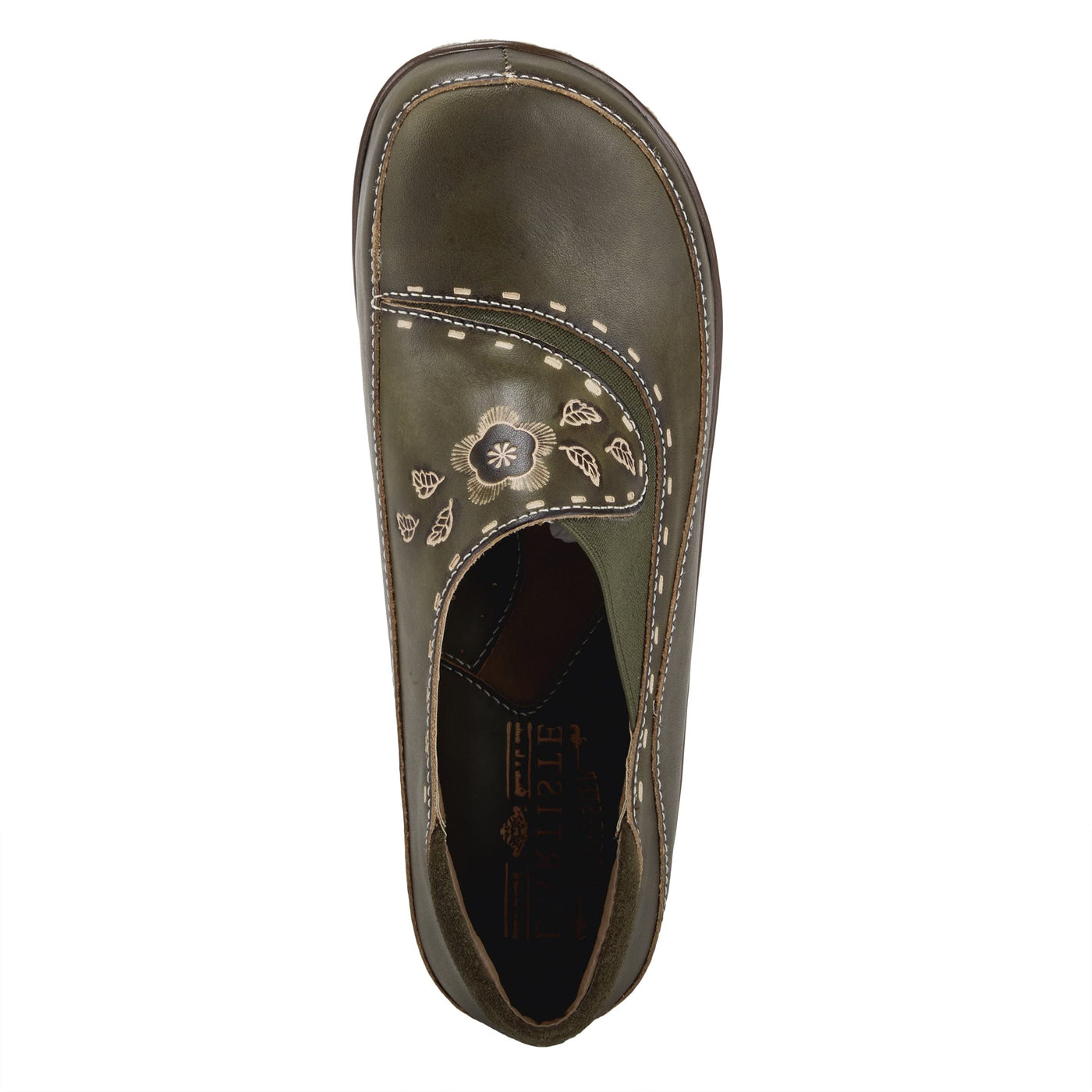 Spring Step L'Artiste Burbank Leather Clogs for Women | Designer Hand-Painted Slip-On Shoes | Ladies Casual Platform Clog for Work