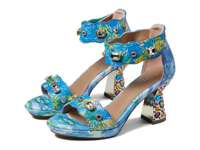 L'Artiste by Spring Step Women's Jewell Sandals, Blue Multi, 10.5-11
