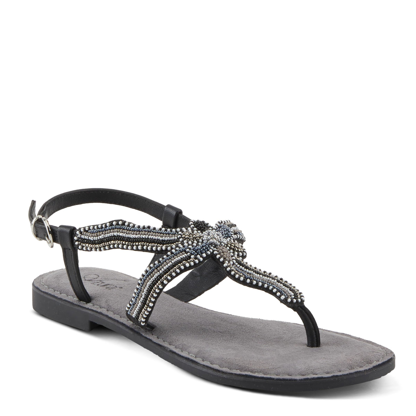 Azura Women's Cartwheel Gladiator Flat Sandal with Jewels and Crystals