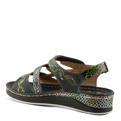 L�Artiste by Spring Step Women's Sumacah-bm Slide Sandal, Black/Multi, 38 EU/7.5-8 M US