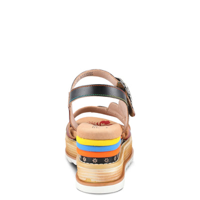 Spring Step L'Artiste Women's Irvetta Wedge Sandal Black Multi