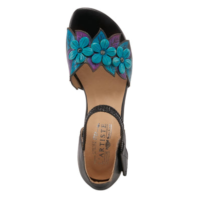 Spring Step L'Artiste Women's Compelling Maryjane Sandal Black Multi EU 37 / US 6.5-7