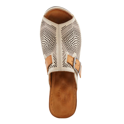 Spring Step MOMELLE Women's Perforated Leather Wedge Slide Sandals - Chic Style, Comfortable Elegance