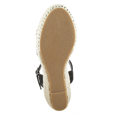 PATRIZIA Women's Sttropez Wedge Sandal Black EU 38 / US 7.5-8