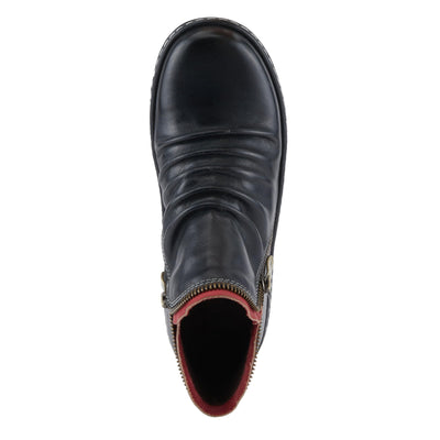 Spring Step L'Artiste Chesapeake Women's Floral Bootie - Painted Flowers, Burnished Leather, Bohemian Style Black EU 38/ US 7.5-8