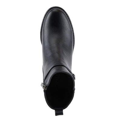 PATRIZIA Women's BRIGGS Heeled Booties with Burnished Finish, Decorative Laces, and Zipper Closure Black EU 41 / US 9.5-10