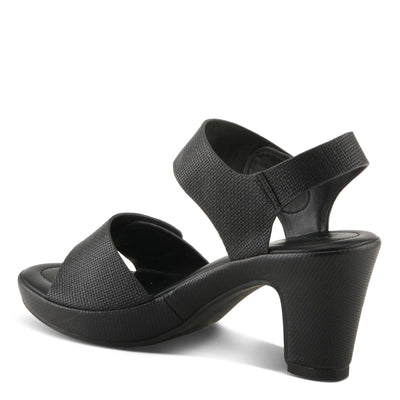 PATRIZIA Women's DADE-WOVEN Hook and Loop Sandals - Textured Faux Leather with Gold Button Accents, Adjustable Fit BLACK EU 38 / US 7.5-8