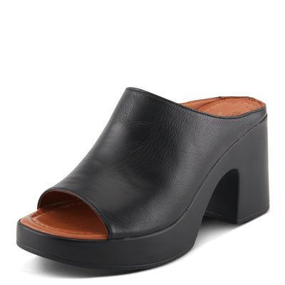 Spring Step NIKAYON Women's Blocked Heeled Mules with Genuine Leather Upper Black EU 41 / US 9.5-10