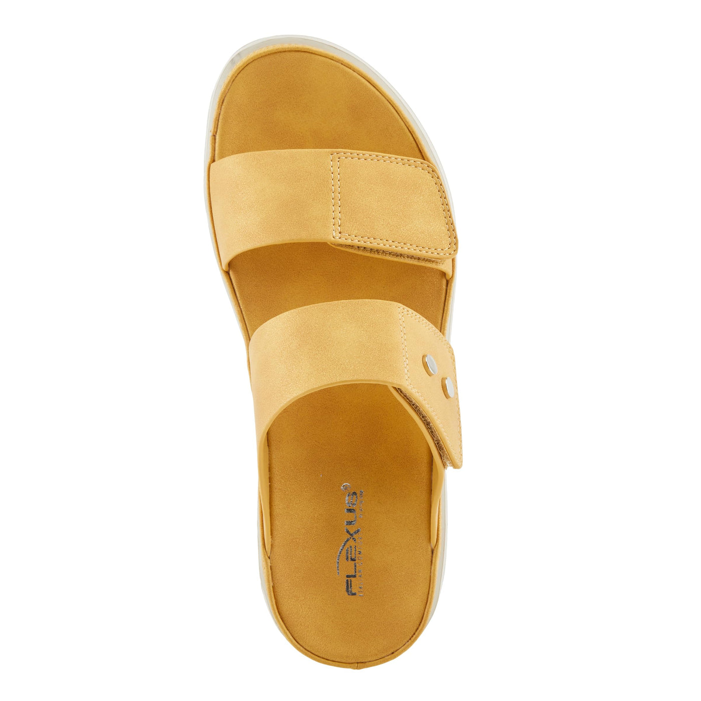 Flexus Women's BUTTONY Slide Wedge Sandals Mustard EU 41 / US 9.5-10