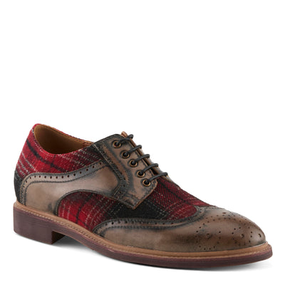Spring Step L'Artiste Men's Thavo-Plaid Leather Oxford Shoes Grey Multi EU 43 / US 9.5-10
