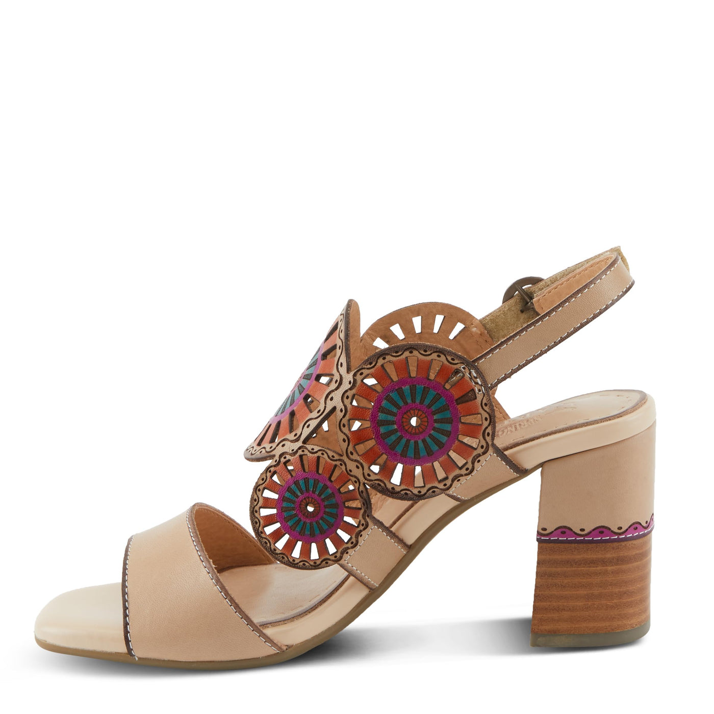 L'Artiste by Spring Step Women's Pinwheel Sandal, Beige, 5