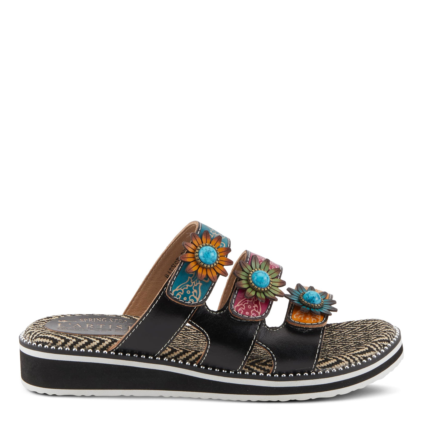 L'Artiste by Spring Step Women's Maryse Sandal, Black Multi, 8.5