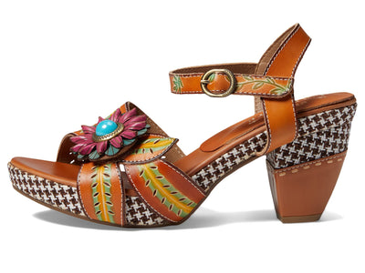 Spring Step L'Artiste Women's Astarr Ankle Strap High Heel Sandal Camel Multi EU 39 / US 8.5
