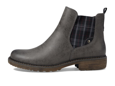 Spring Step Women's Nonia Chelsea-Bootie with Plaid Elastic Stretch - Shock-Absorbing Grey EU 36/5.5-6